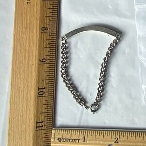 Silver Tone Chain‎ Link ID Bracelet